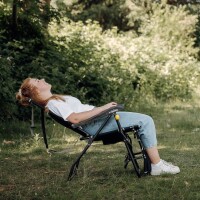 Lounge Campingstuhl mit Liegefunktion und Futeil, klappbar - CAMPWER